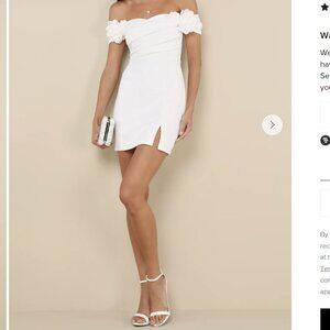 Lulu’s Romantic Reputation White 3D Floral Applique Bodycon Mini Dress